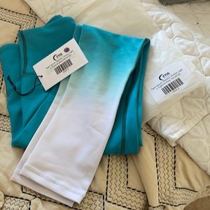 Zyia Teal Venom Metallic Ombré light n tight 7/8 leggings